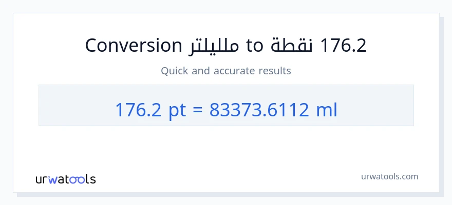 التحويل من 176.2 Pints إلى ملليلتر