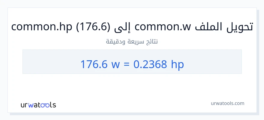 التحويل من 176.6 واط إلى قوة حصانية