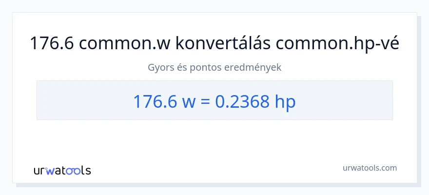 176.6 watt - lóerő konverzió