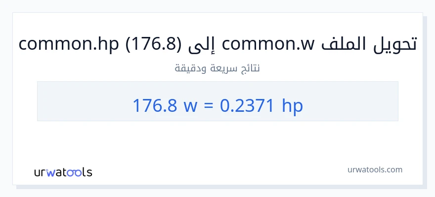 التحويل من 176.8 واط إلى قوة حصانية