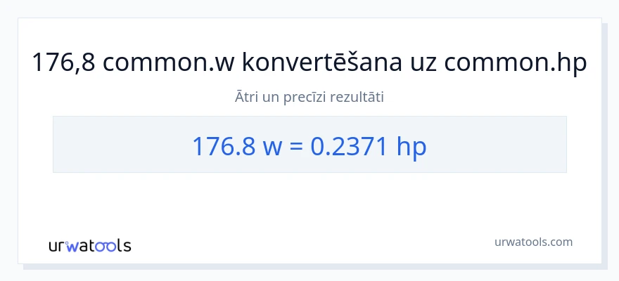 176.8 vati uz zirgspēki konversiju