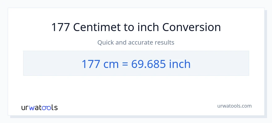 Chuyển đổi 177 Centimet sang Inch
