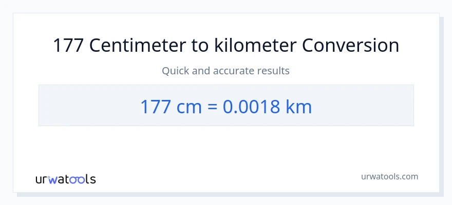 177 Centimeter til Kilometer konvertering