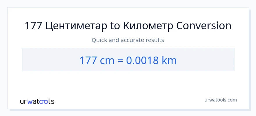 Конверзија од Центиметри до Километри: 1}