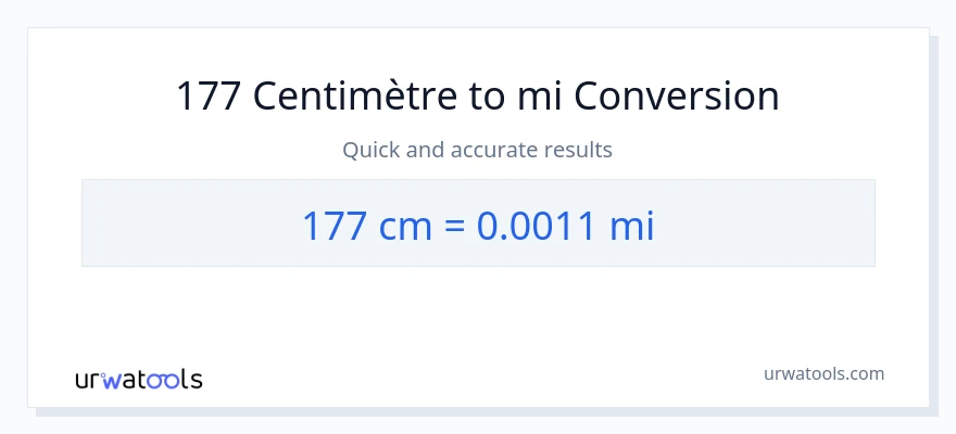 Conversion 177 Centimètres vers kilomètres