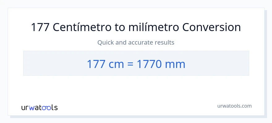 Conversión de 177 Centímetros a milímetros