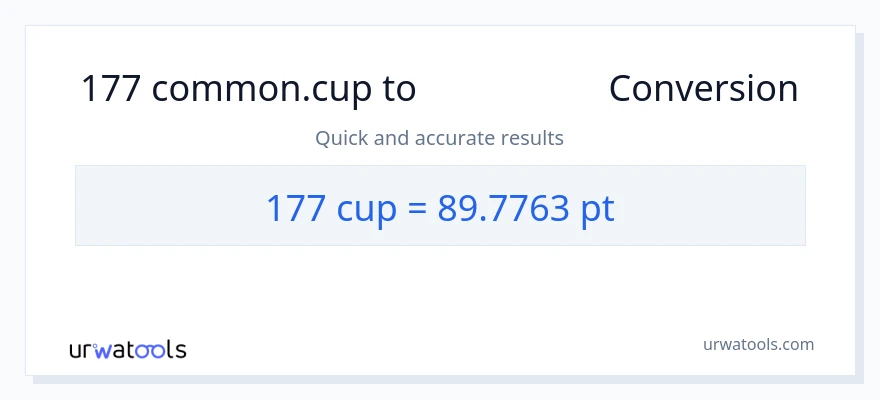 177 കപ്പുകൾ ൽ നിന്ന് Pints ലേക്ക് പരിവർത്തനം