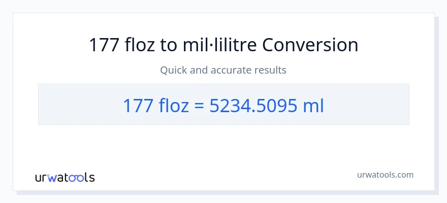 Conversió de 177 unces fluides a mil·lilitres