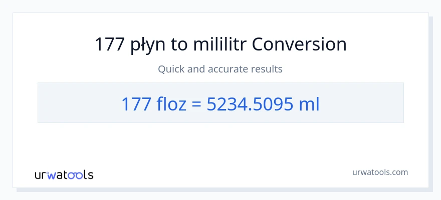 Konwersja 177 uncje płynu do mililitry