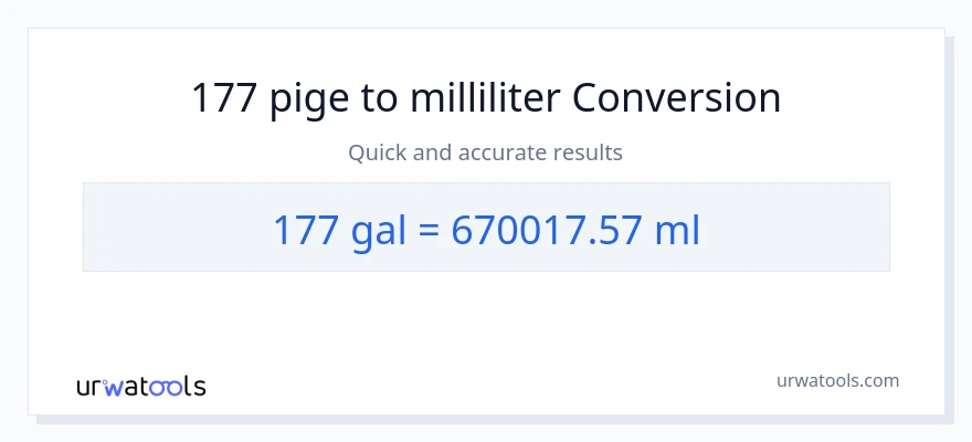 177 Galloner til milliliter konvertering