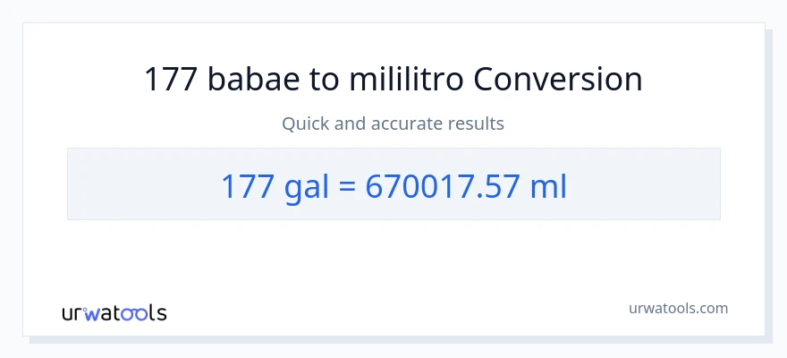 177 Mga galon patungong mga mililitro na conversion