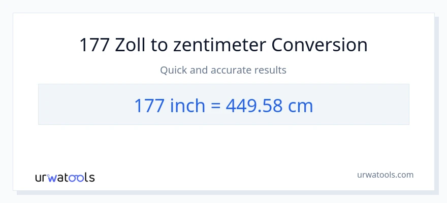 177 Zoll zu Zentimeter Umwandlung