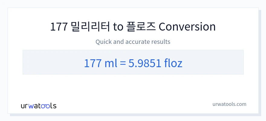 177 밀리리터에서 액량 온스으로의 변환
