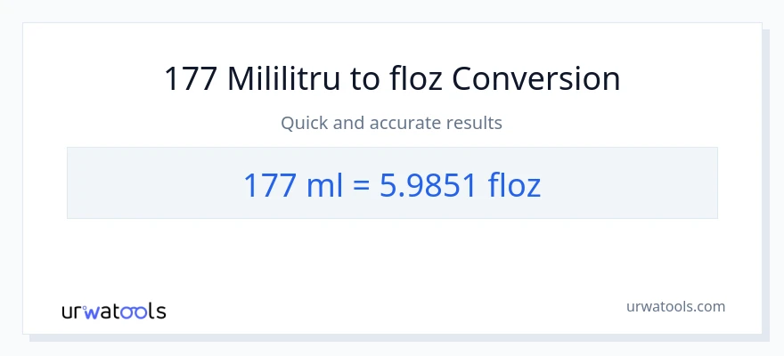 Conversie 177 mililitri la uncii fluide