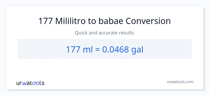 177 mga mililitro patungong Mga galon na conversion