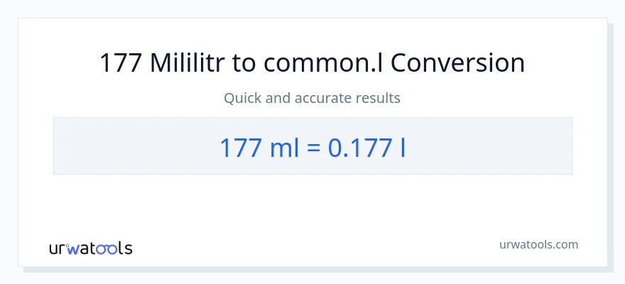 Konverze z mililitrů na Liters: 177