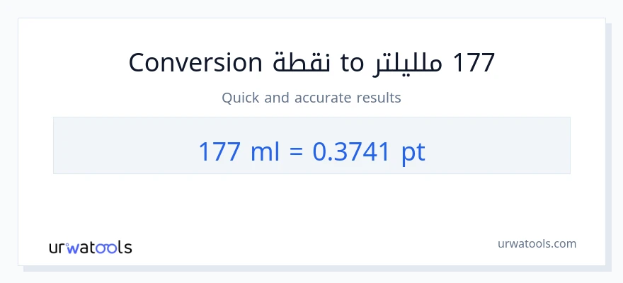 التحويل من 177 ملليلتر إلى Pints
