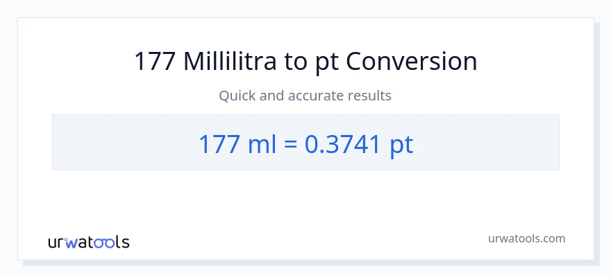 177 millilitraa - Pints muunnos