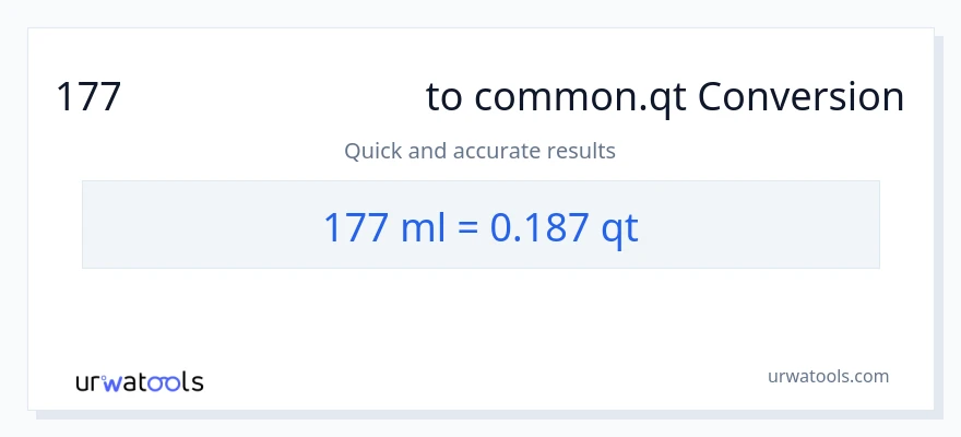 177 മില്ലിലിറ്റർ ൽ നിന്ന് Quarts ലേക്ക് പരിവർത്തനം