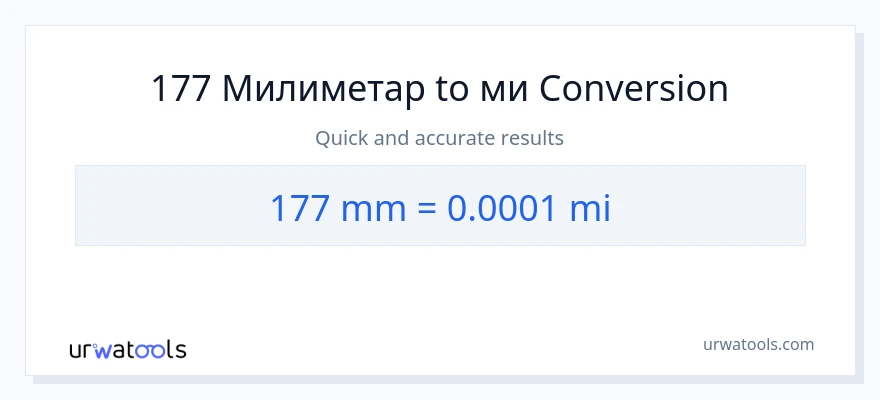 Конверзија од милиметри до миље: 1}