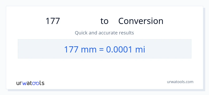 การแปลง 177 มิลลิเมตร เป็น ไมล์