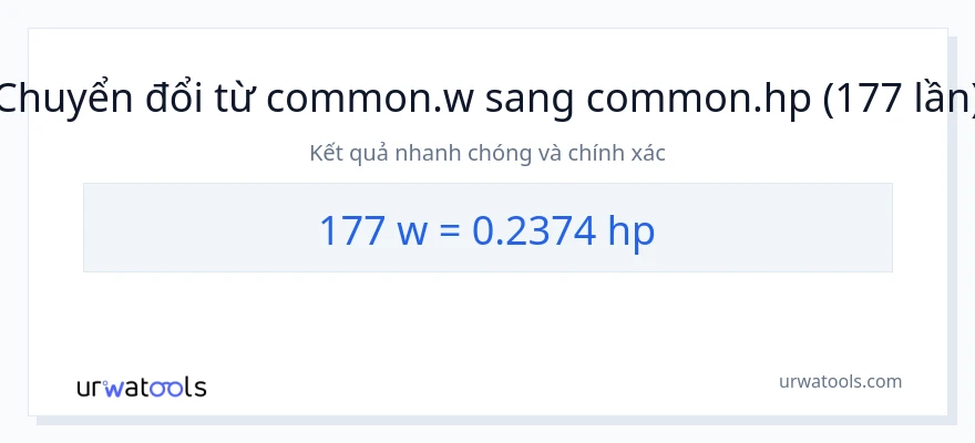 Chuyển đổi 177 watt sang mã lực