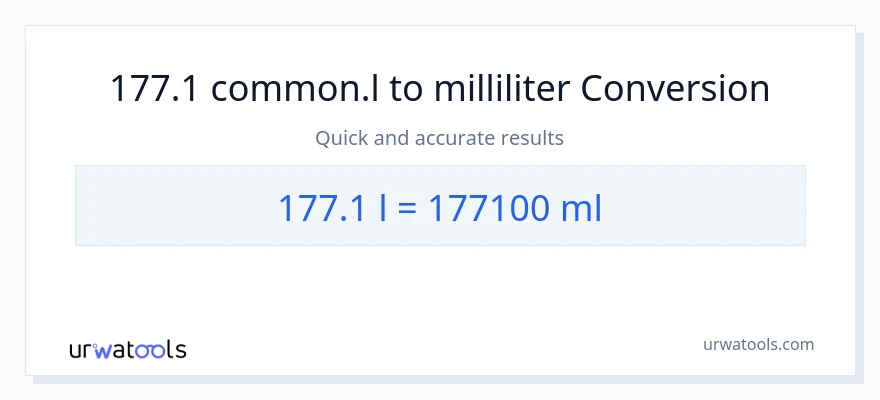 177.1 Liters til milliliter konvertering