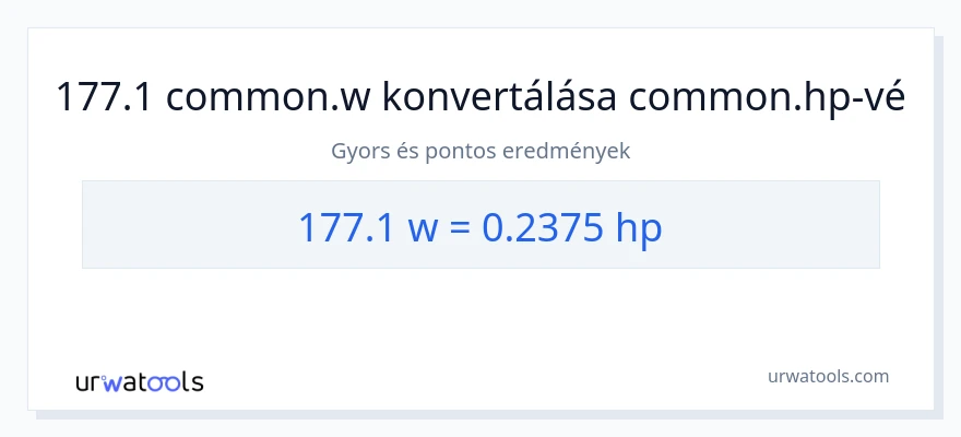 177.1 watt - lóerő konverzió