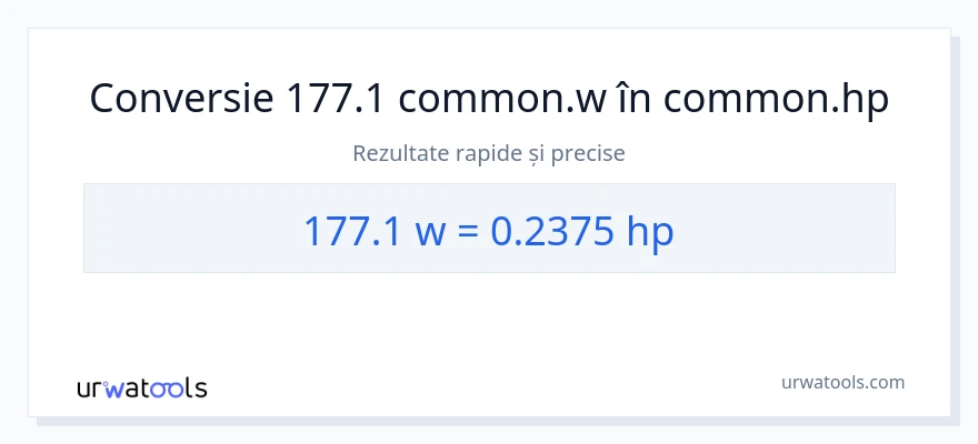 Conversie 177.1 wați la cai putere