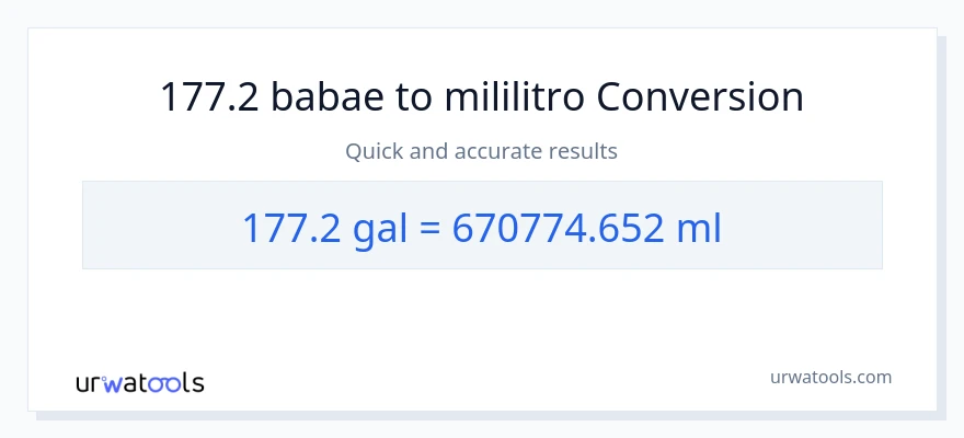 177.2 Mga galon patungong mga mililitro na conversion