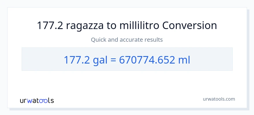 Conversione da 177.2 Galloni a millilitri