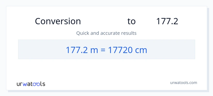 تبدیل 177.2 متر به سانتی‌متر