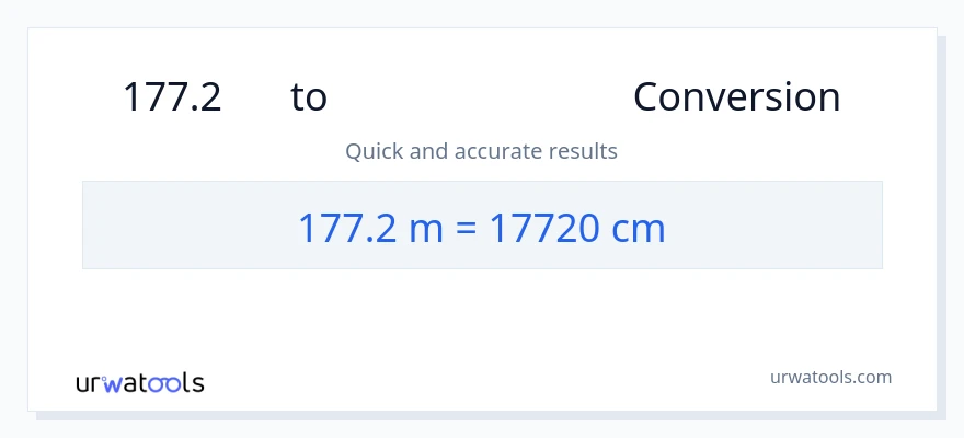 177.2 മീറ്ററുകൾ ൽ നിന്ന് സെന്റീമീറ്ററുകൾ ലേക്ക് പരിവർത്തനം