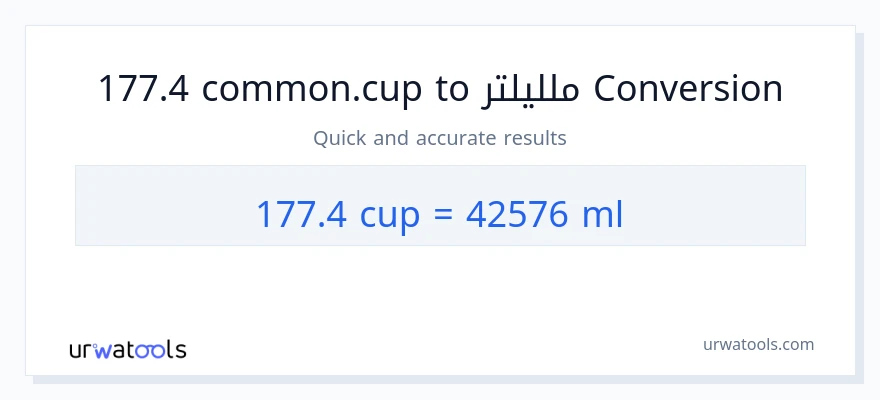 التحويل من 177.4 أكواب إلى ملليلتر
