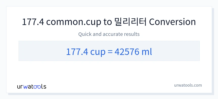 177.4 컵에서 밀리리터으로의 변환