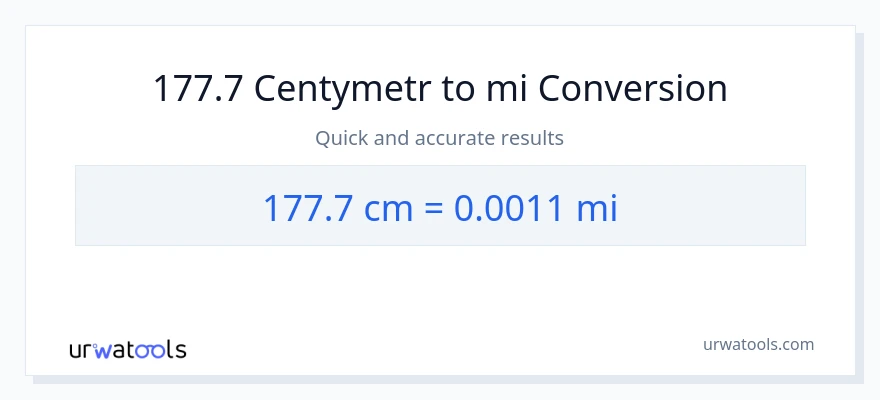 Konwersja 177.7 Centymetry do mile