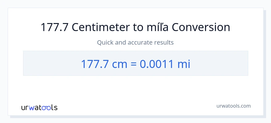 Konverzia z Centimetre na míle: 177.7