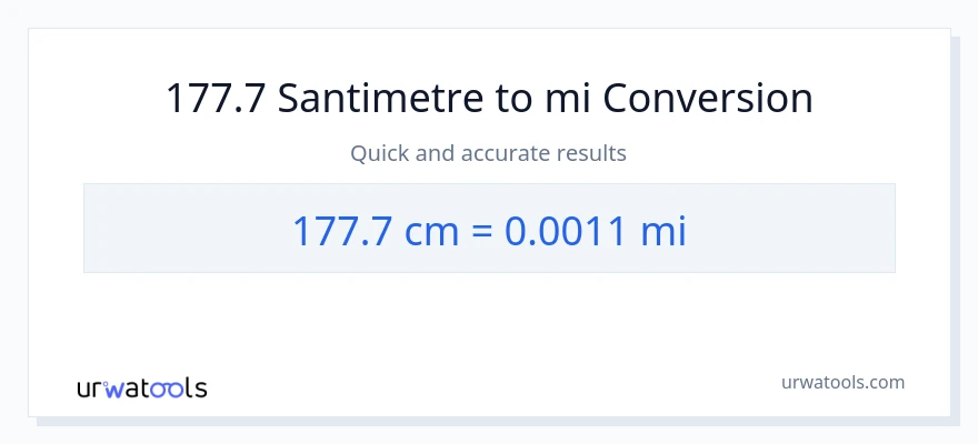 177.7 Santimetre'den mil'e dönüşüm