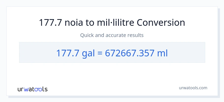 Conversió de 177.7 Galons a mil·lilitres