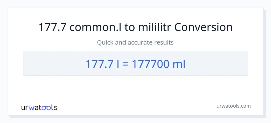Konverze z Liters na mililitrů: 177.7