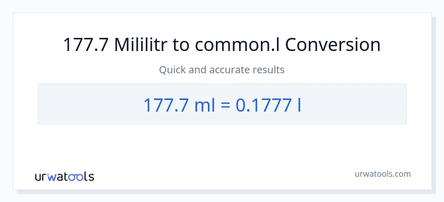Konverze z mililitrů na Liters: 177.7