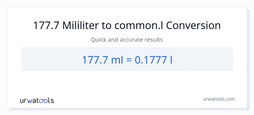 Penukaran 177.7 mililiter kepada Liters