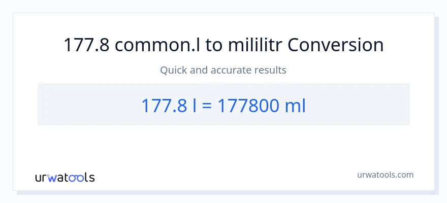 Konverze z Liters na mililitrů: 177.8