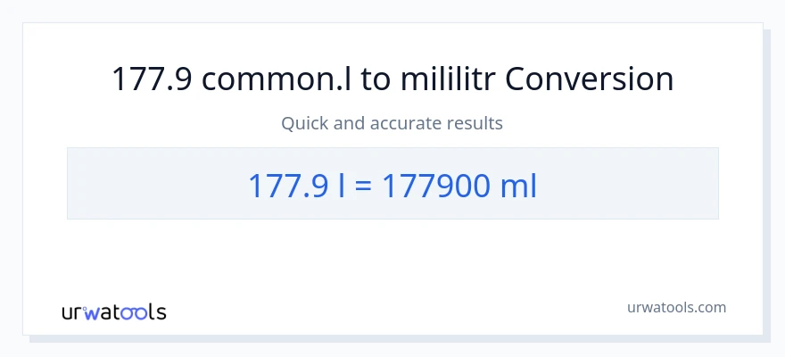 Konverze z Liters na mililitrů: 177.9