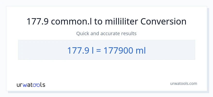 177.9 Liters til milliliter konvertering