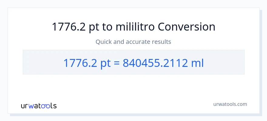 1776.2 Pints patungong mga mililitro na conversion