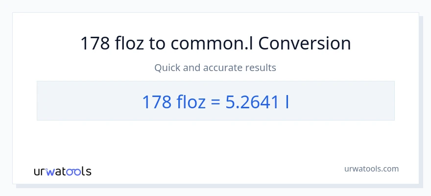 Conversió de 178 unces fluides a Liters