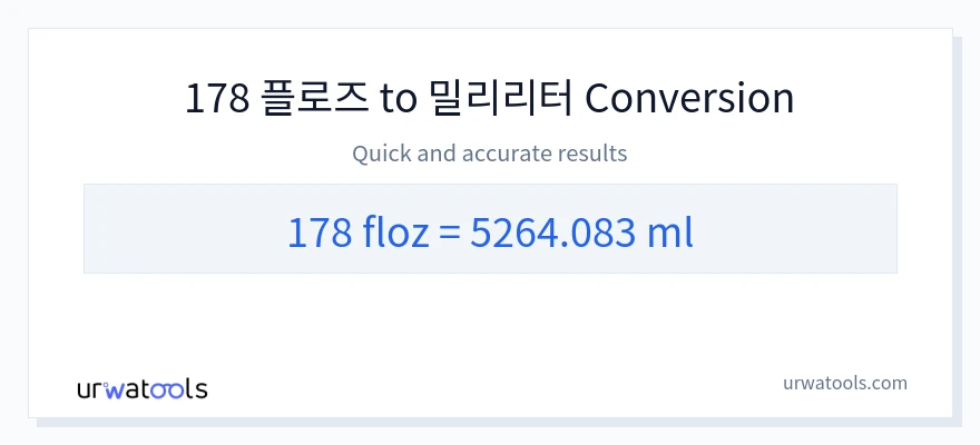 178 액량 온스에서 밀리리터으로의 변환