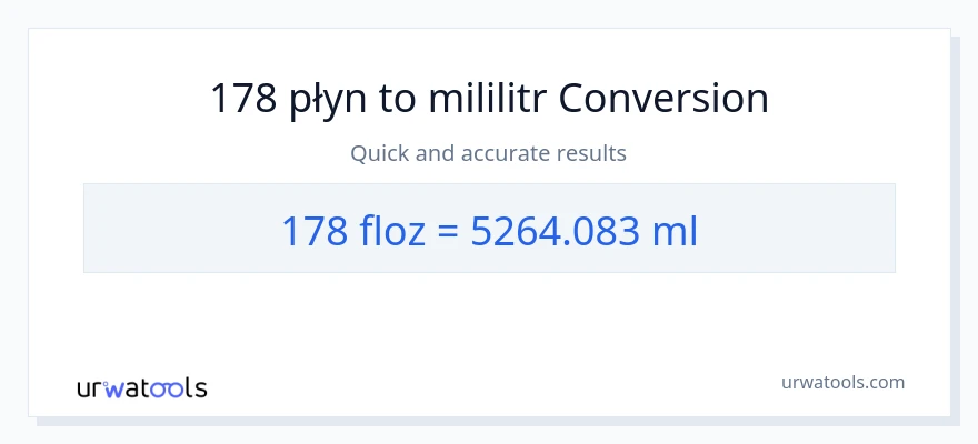 Konwersja 178 uncje płynu do mililitry