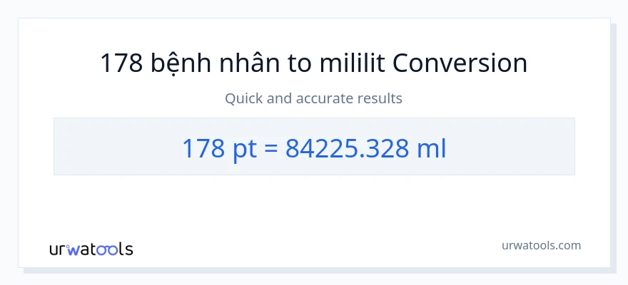 Chuyển đổi 178 Pints sang mililit